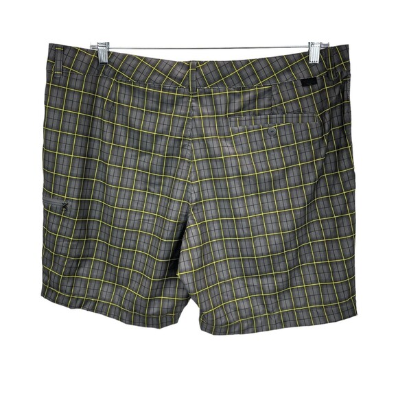 North Face FlashDry Shorts SZ 40 Gray Yellow Plaid Drawstring Cargo Pocket - Picture 4 of 9